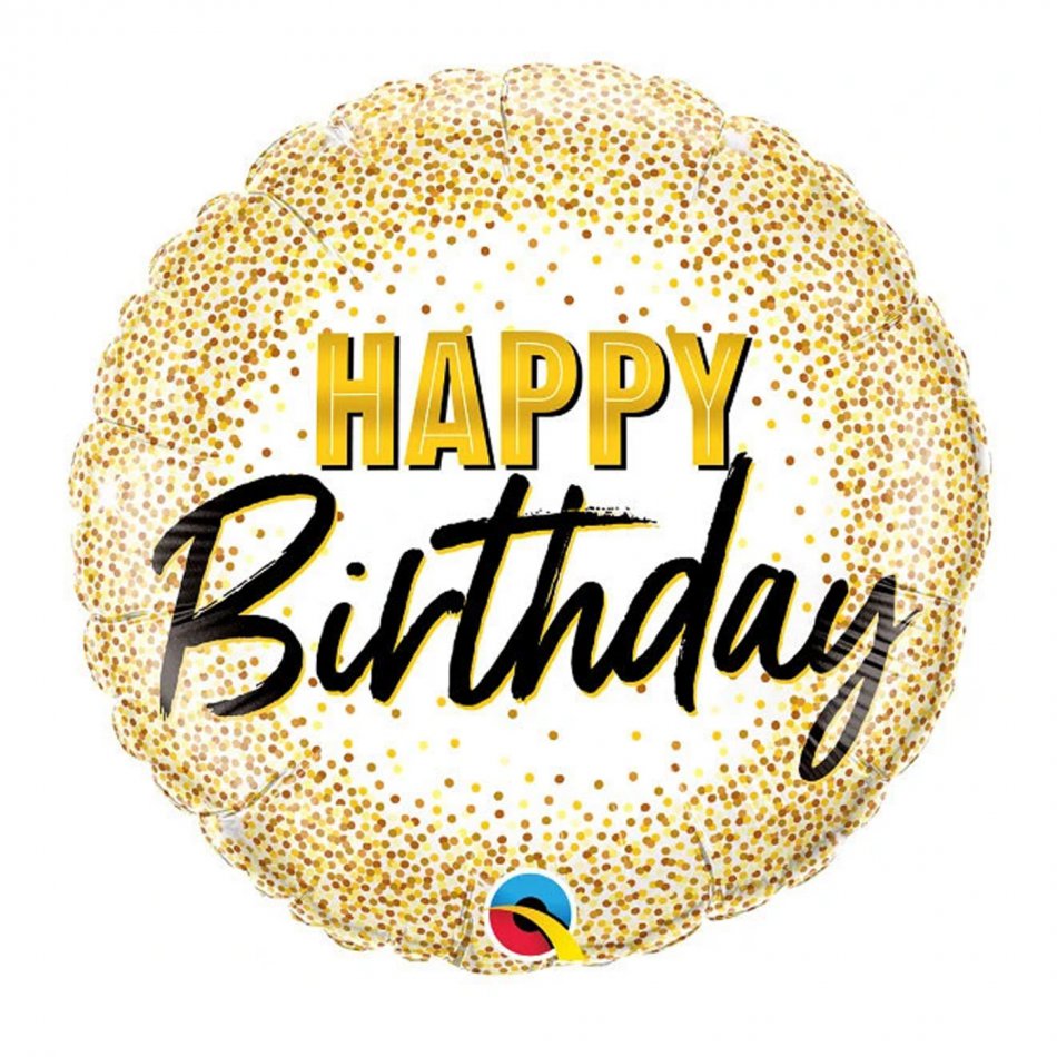 Birthday Gold Glitter Dots