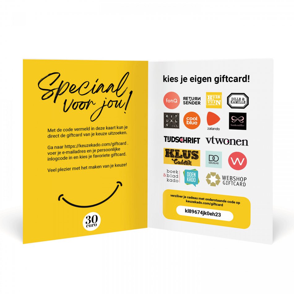 Kies je Giftcard 30 euro